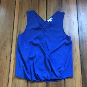 Blue sleeveless women’s blouse